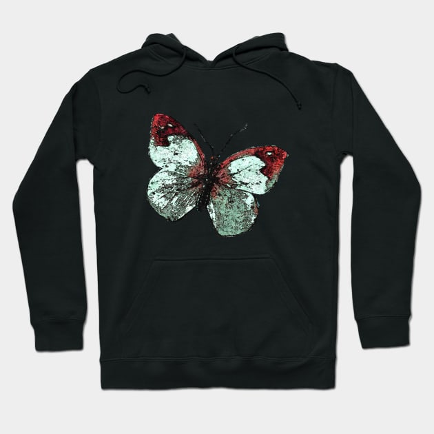 Painted White and Red Butterfly Garden Hoodie by oknoki